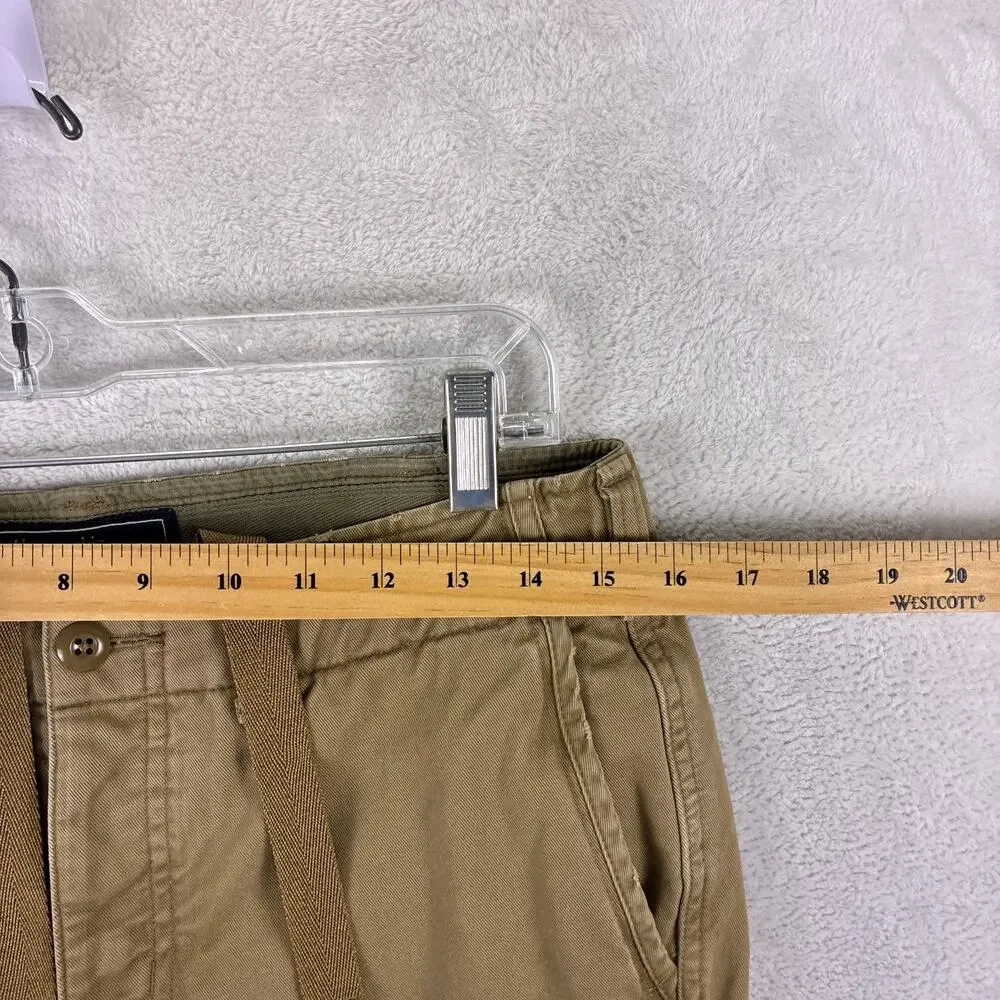 VTG Abercrombie & Fitch Cargo Shorts Men 29 Brown Paratrooper Military Baggy Y2K
